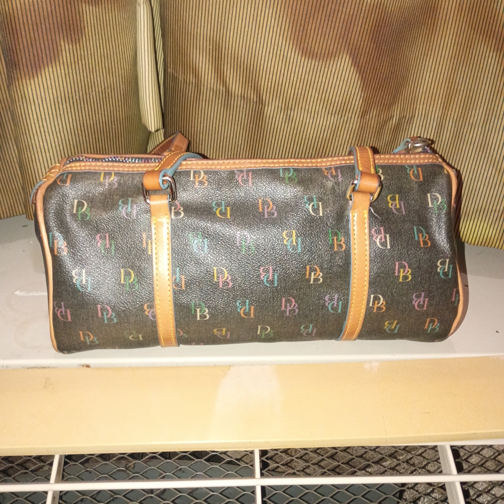 Dooney & Bourke Multicolor Monogram Satchel with Tan Trim - Picture 7 of 7